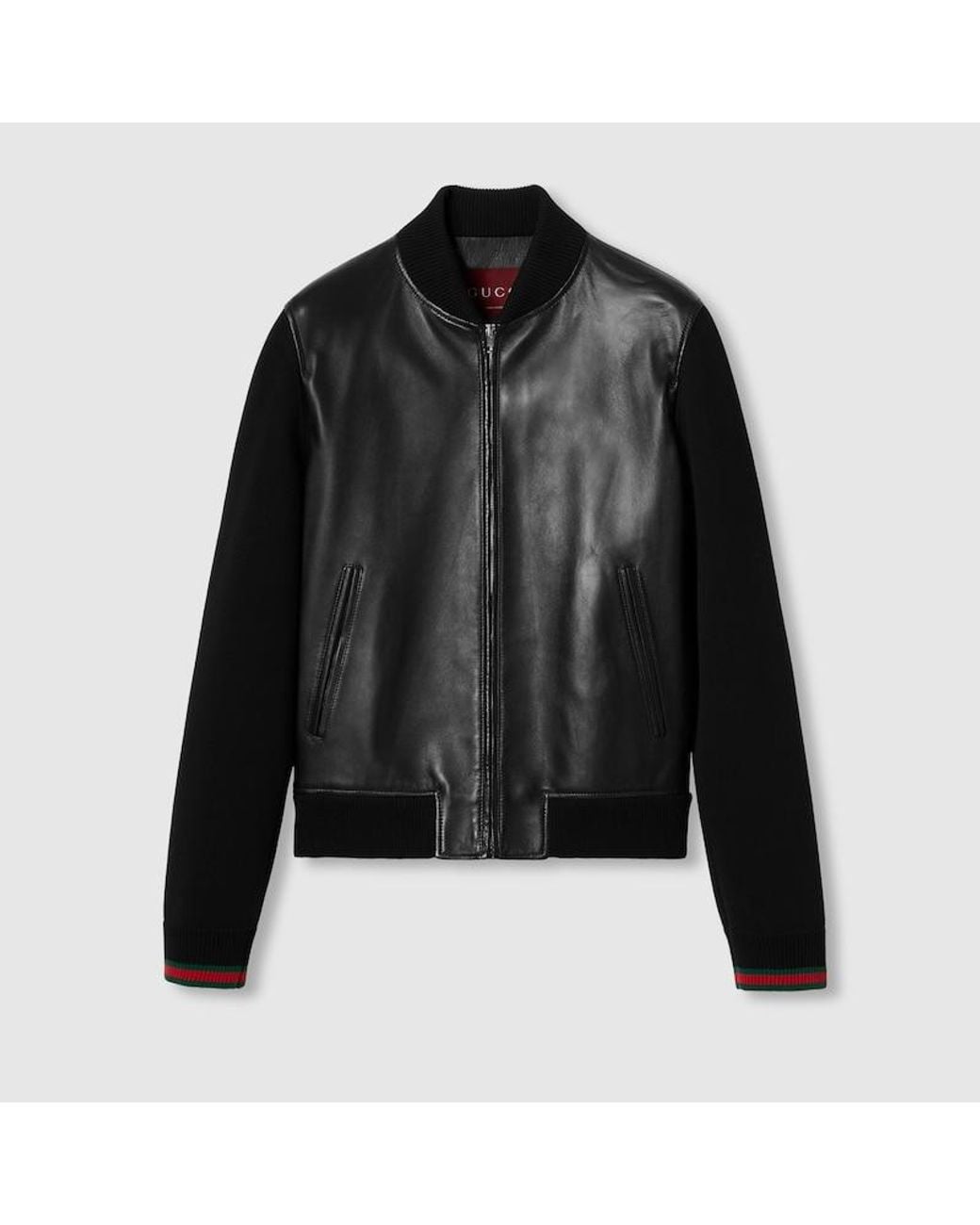 Gucci Black Nappa Leather Bomber Jacket for men
