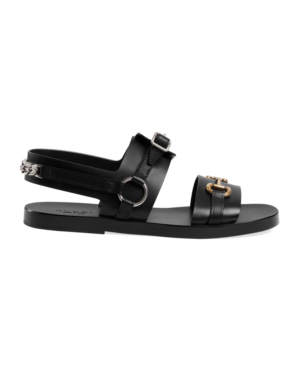 Gucci Horsebit And Buckle Sandal in Black for Men | Lyst