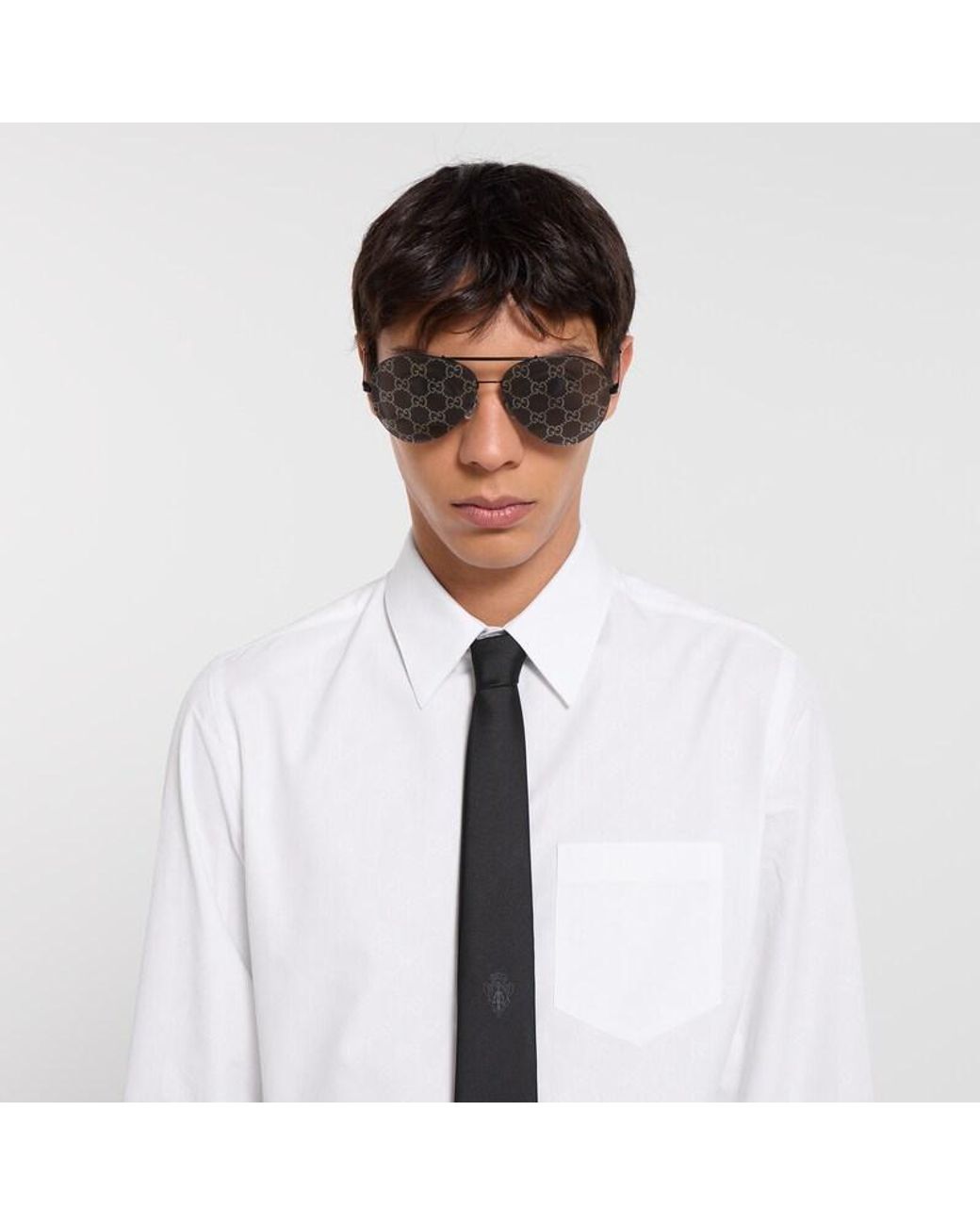Gucci Black Silk Jacquard Tie for men