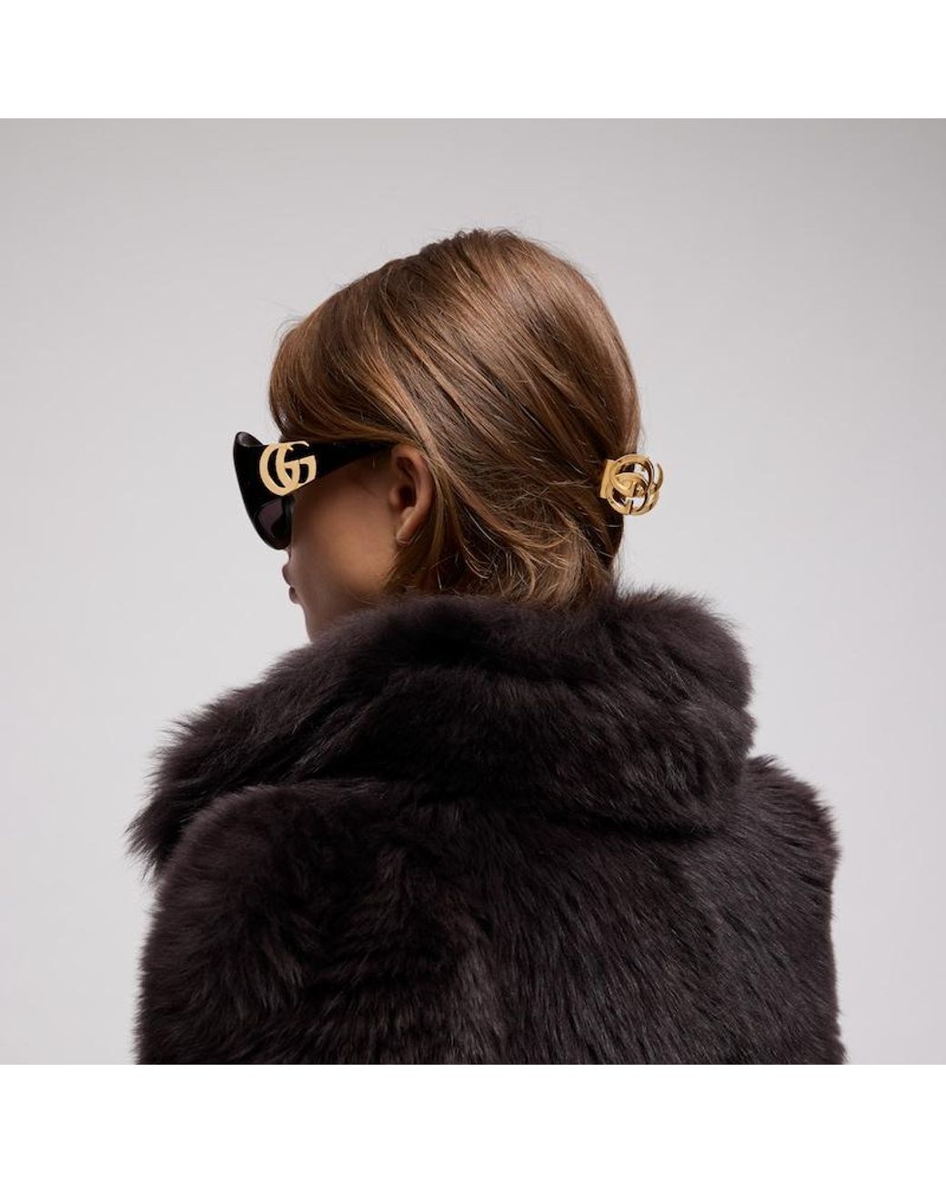 Gucci Metallic Hair Clip With Double G, -Toned Metal