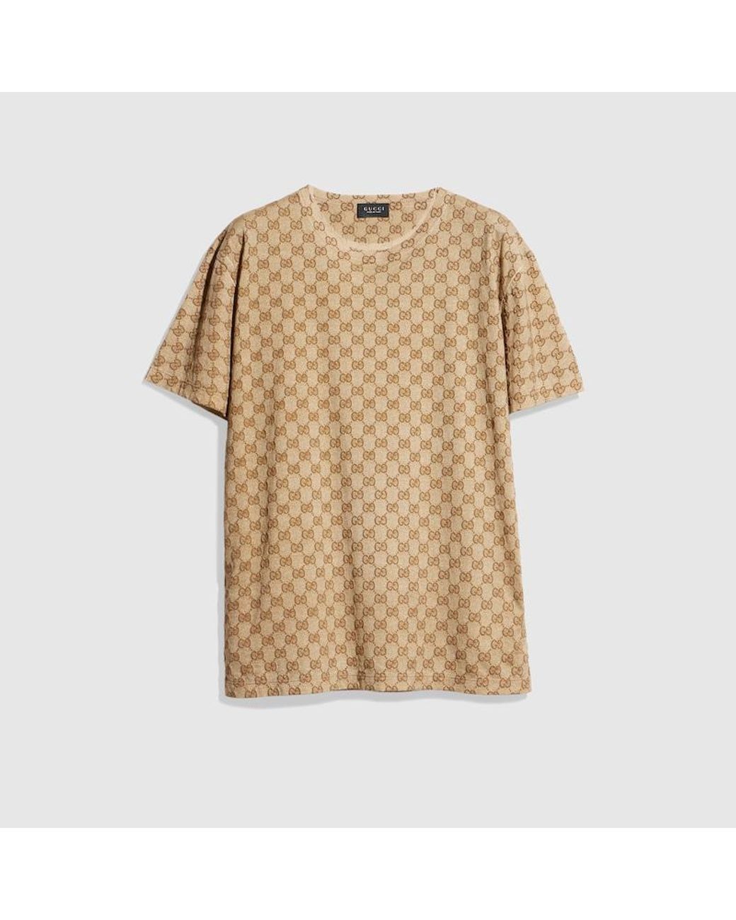 Gucci Natural Printed Cotton T-Shirt, Size L, Ready-To-Wear