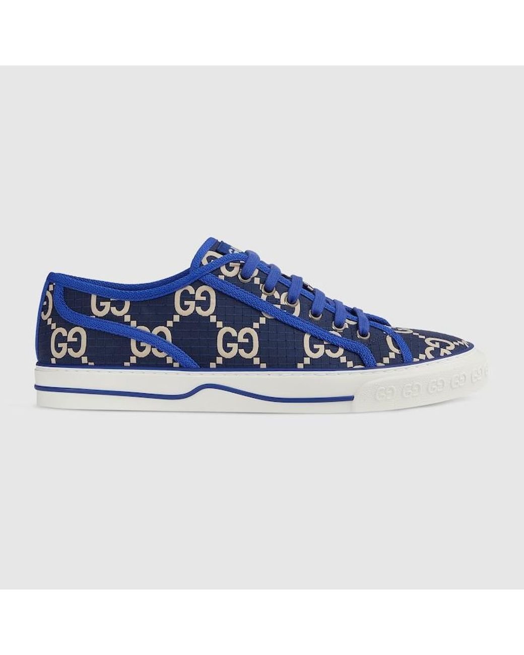GUCCI★Tennis 1977 リップストップ スニーカー ロゴプリント 靴 Gucci GG logo Tennis 1977 Sneakers Blue/Ivory Size EU39.5