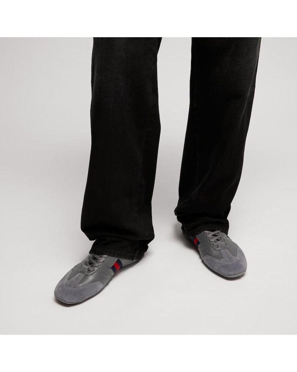 Gucci Gray Flex Sneaker, Suede for men