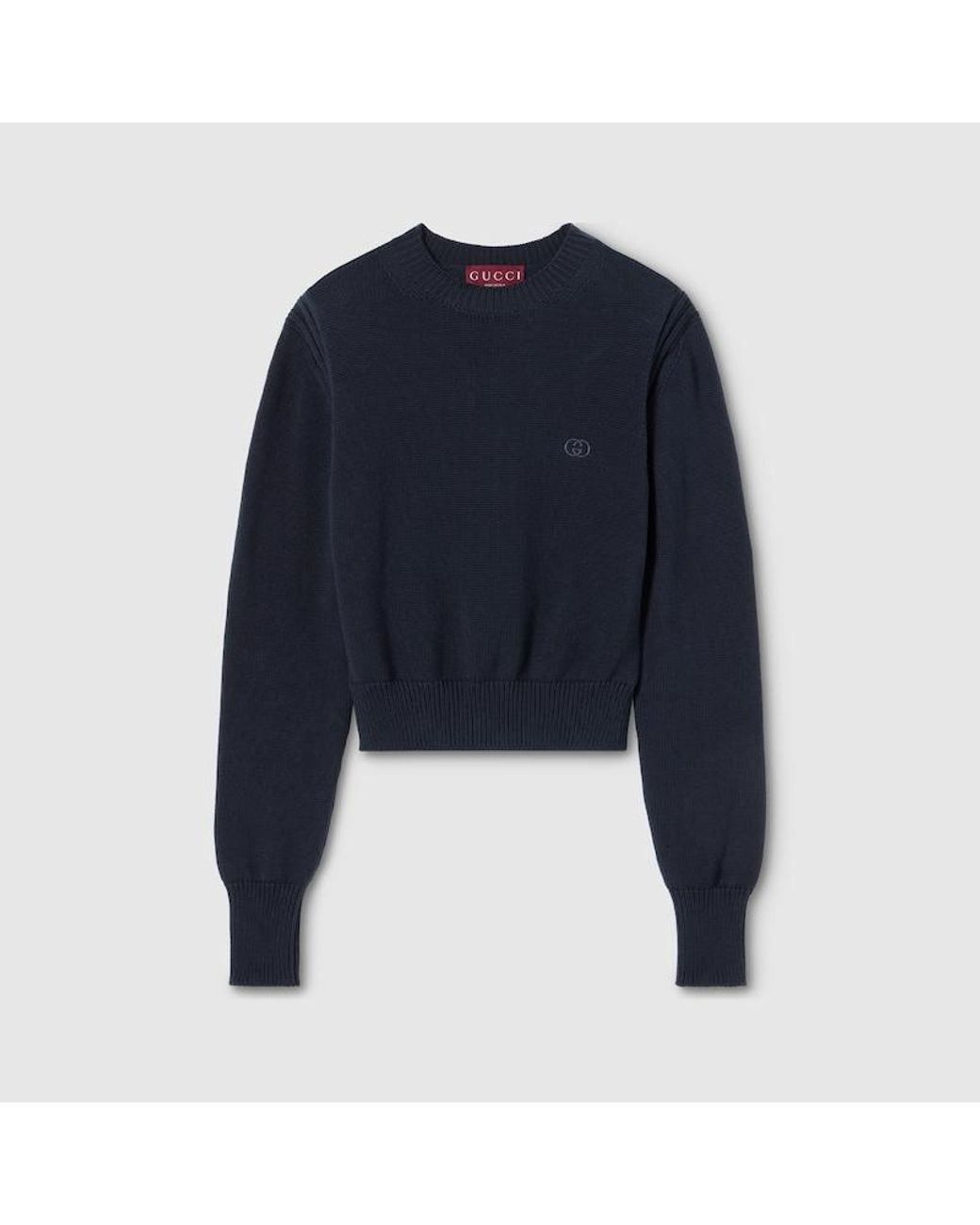 Gucci Blue Cotton Sweatshirt With Embroidery