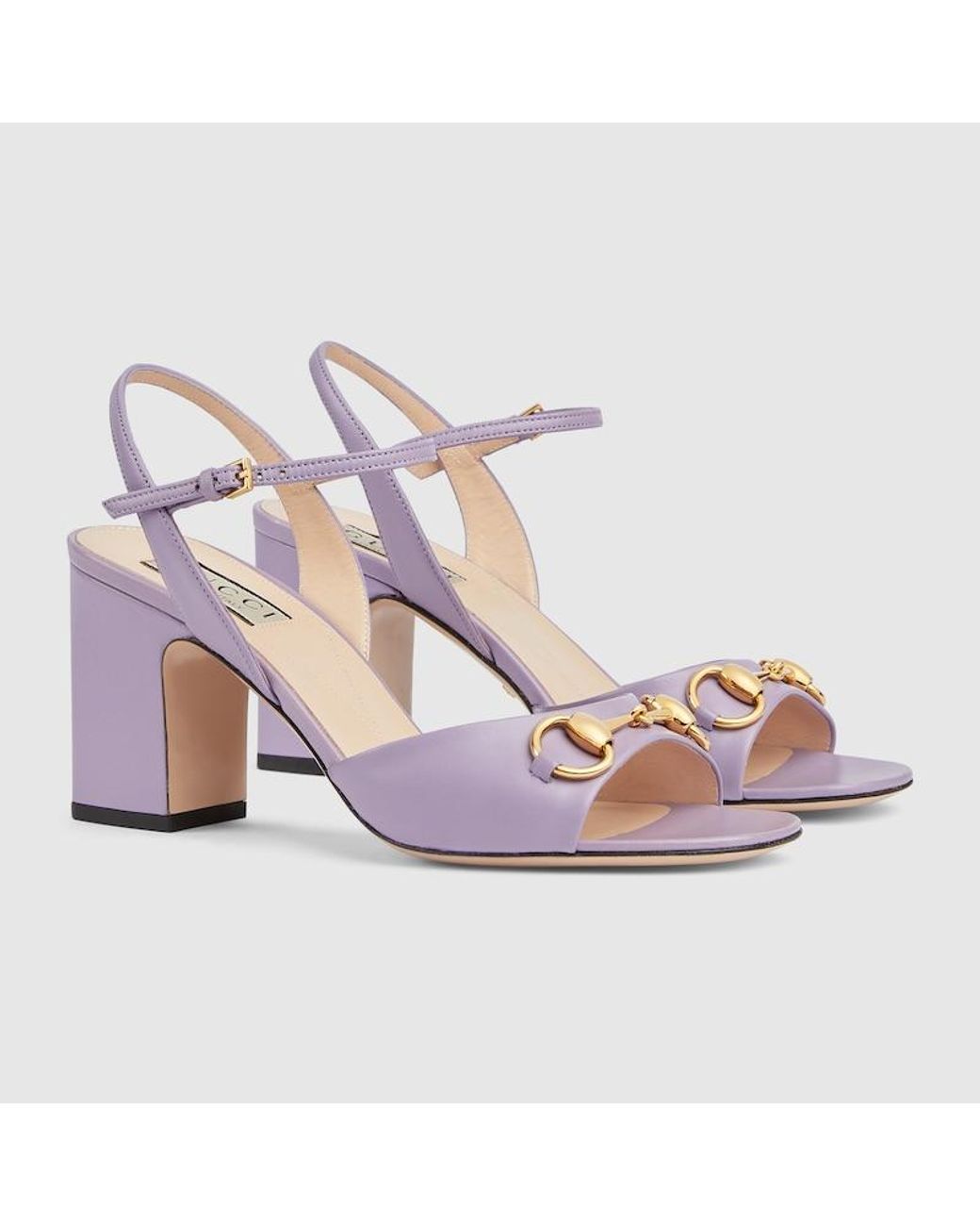 Gucci Horsebit Mid heel Sandal in Pink Lyst UK
