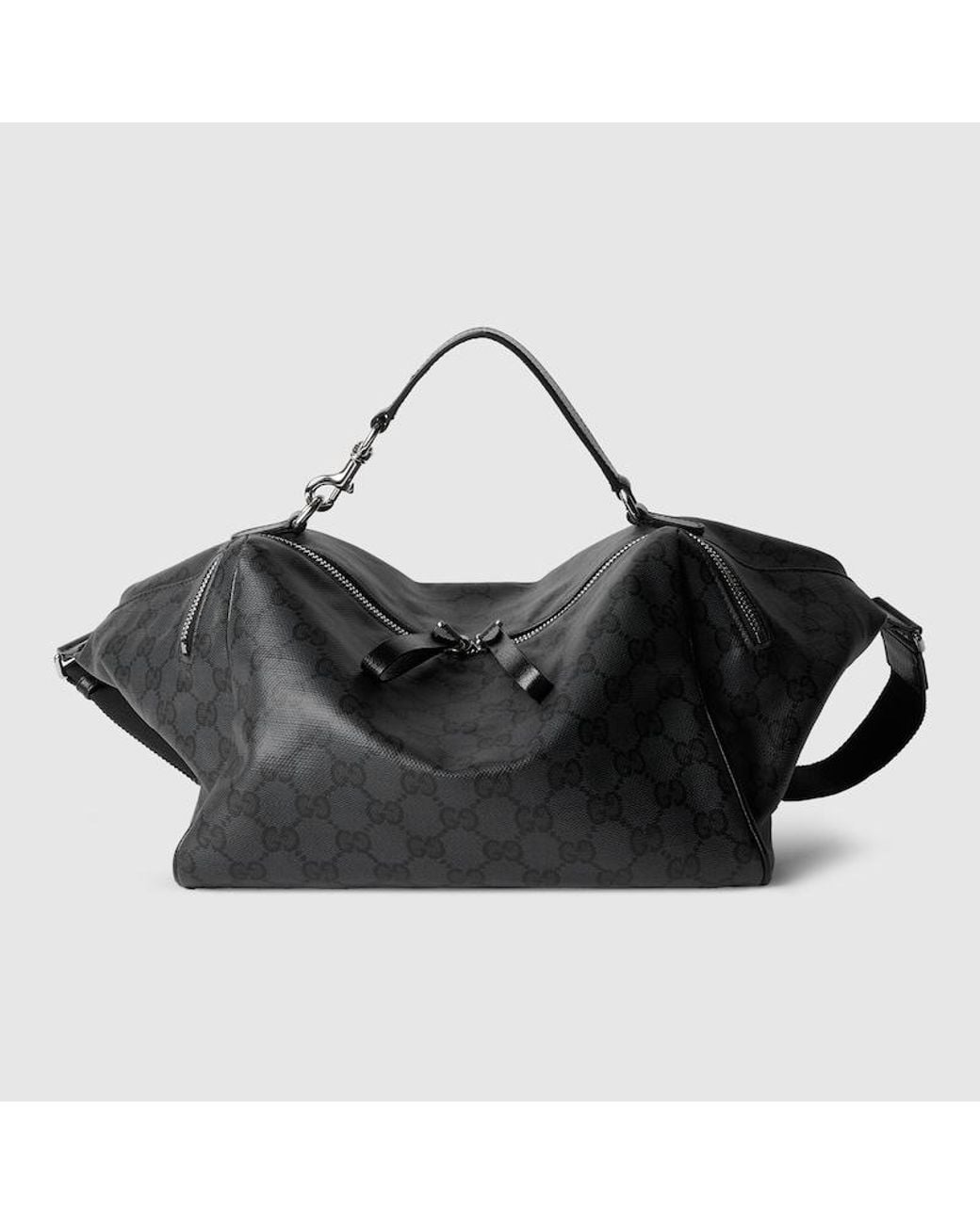 Gucci Black Small Crossbody Bag With Web, Gg Canvas for men