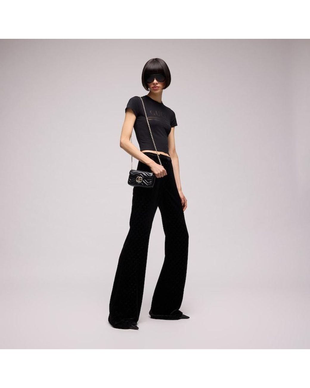 Gucci Black Gg Marmont Mini Shoulder Bag