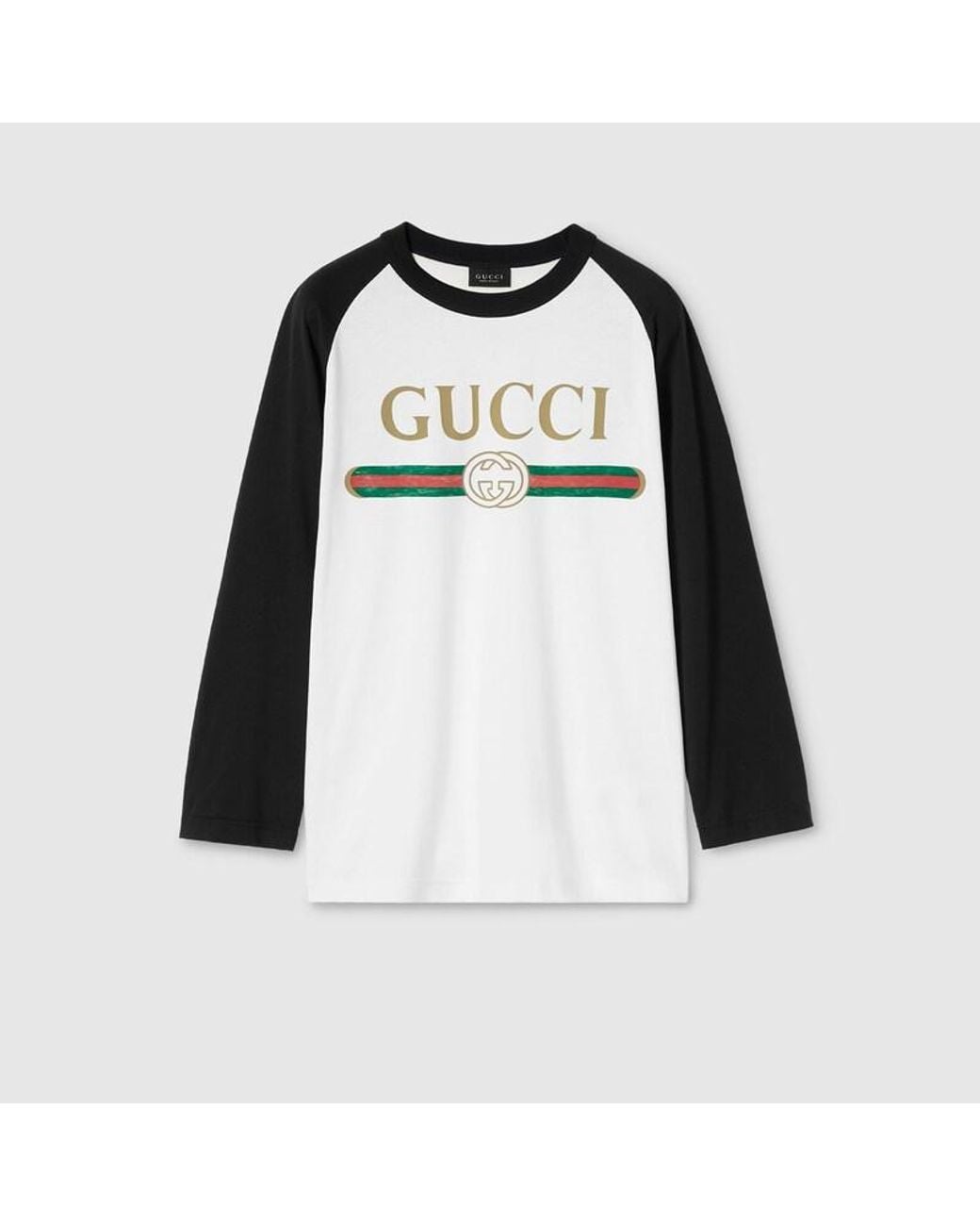 Gucci Black Silk Blend Jersey T-Shirt With Print for men