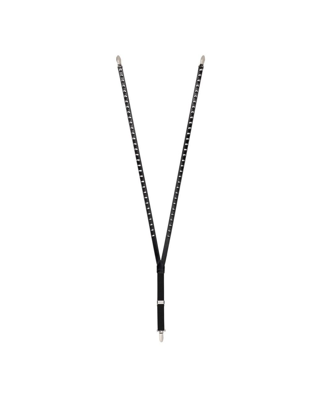 Gucci Leather Suspenders With Spikes in Black Lyst