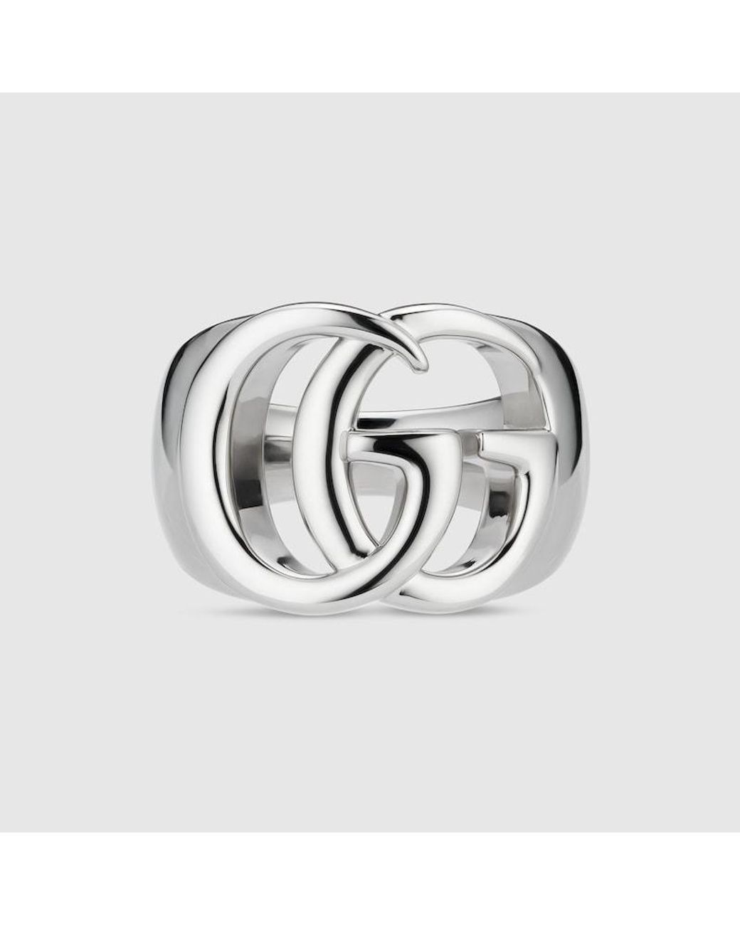 Gucci Metallic Gg Marmont Cut-Out Wide Ring