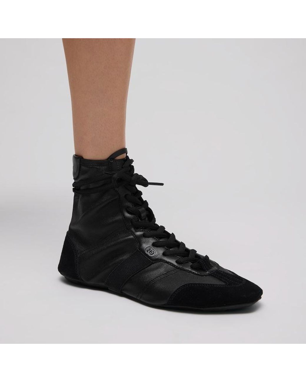 Gucci Black Flex High-Top Sneaker, Suede