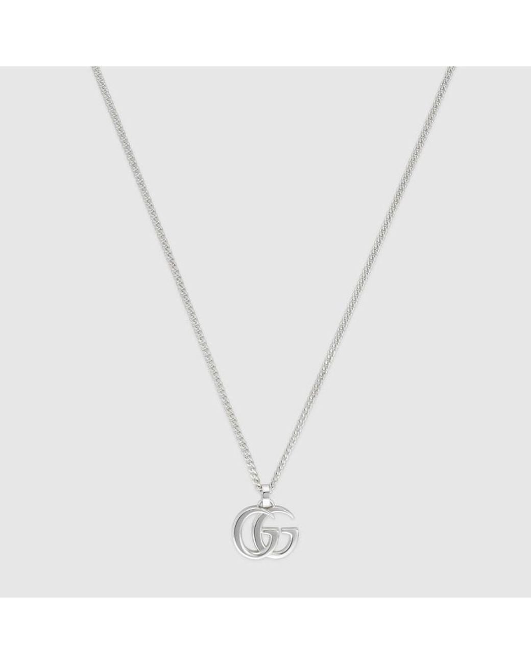 Gucci Metallic Gg Marmont Pendant Necklace