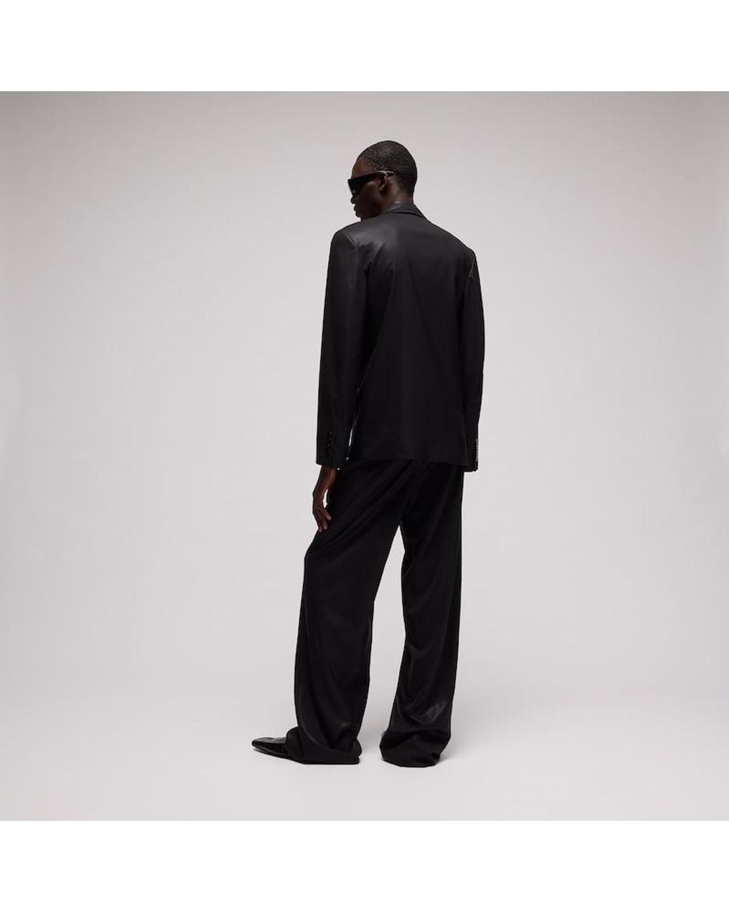 Gucci Black Light Wool Pants With Chintzed Finish, Size 48, Ready-To-Wear