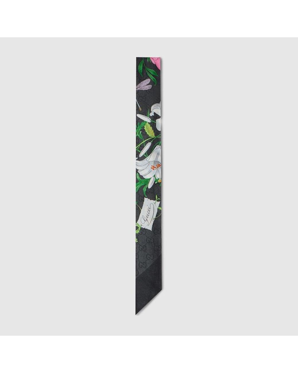 Gucci Green Printed Silk Ribbon, Silk