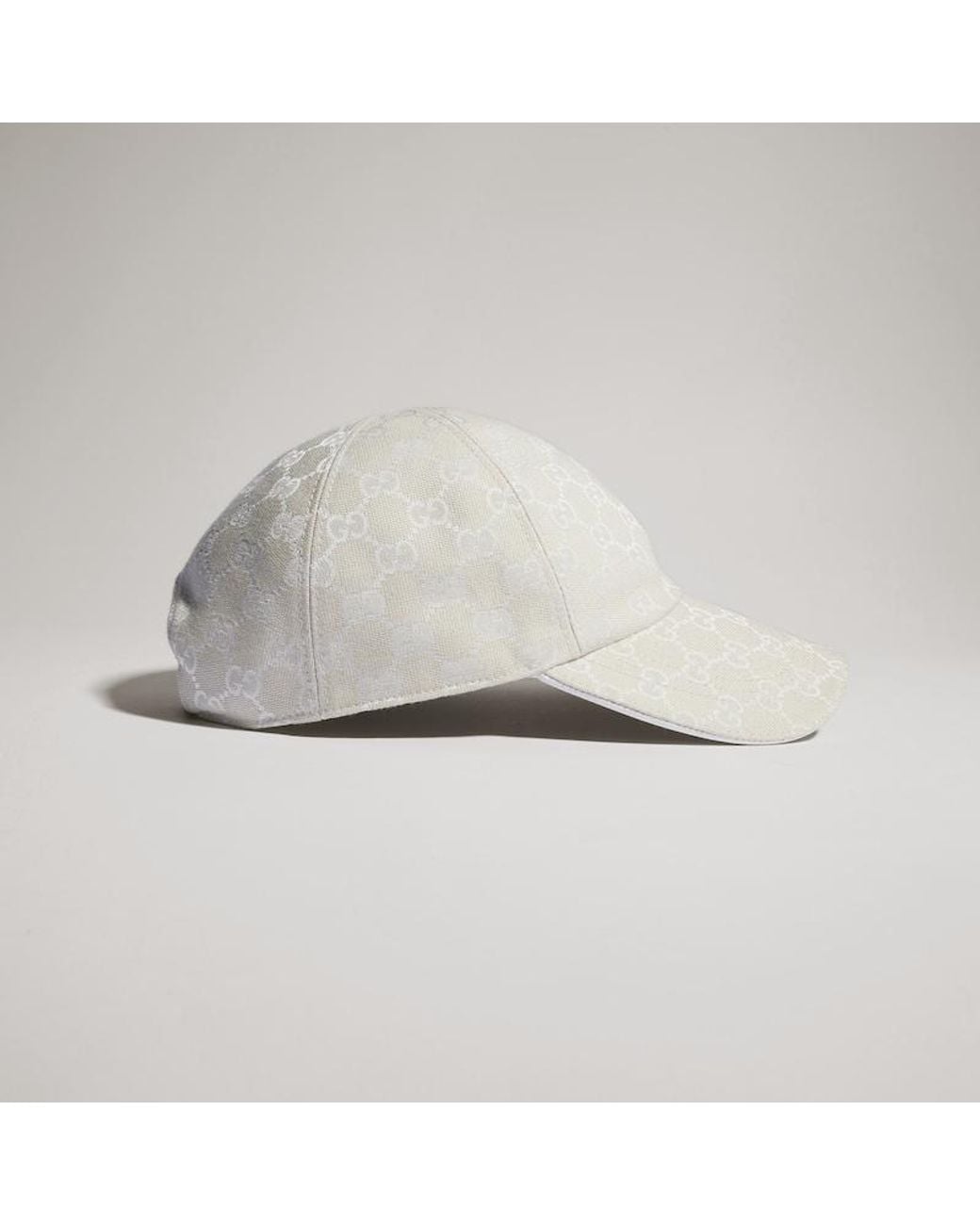 Gucci White Gg Cotton Canvas Baseball Hat