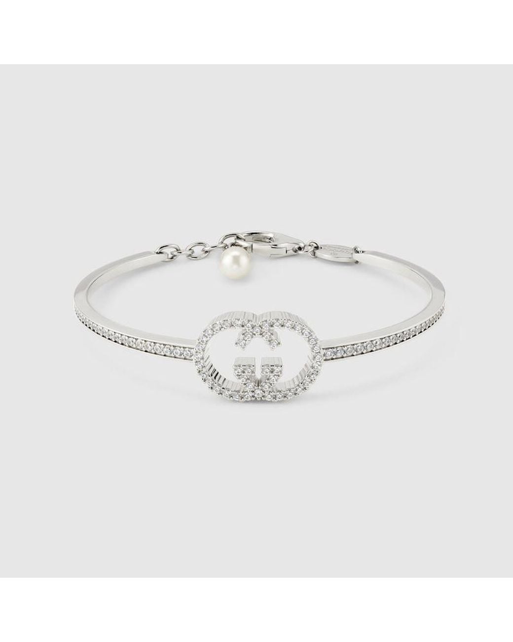 Gucci Metallic Crystal Bracelet With Interlocking G