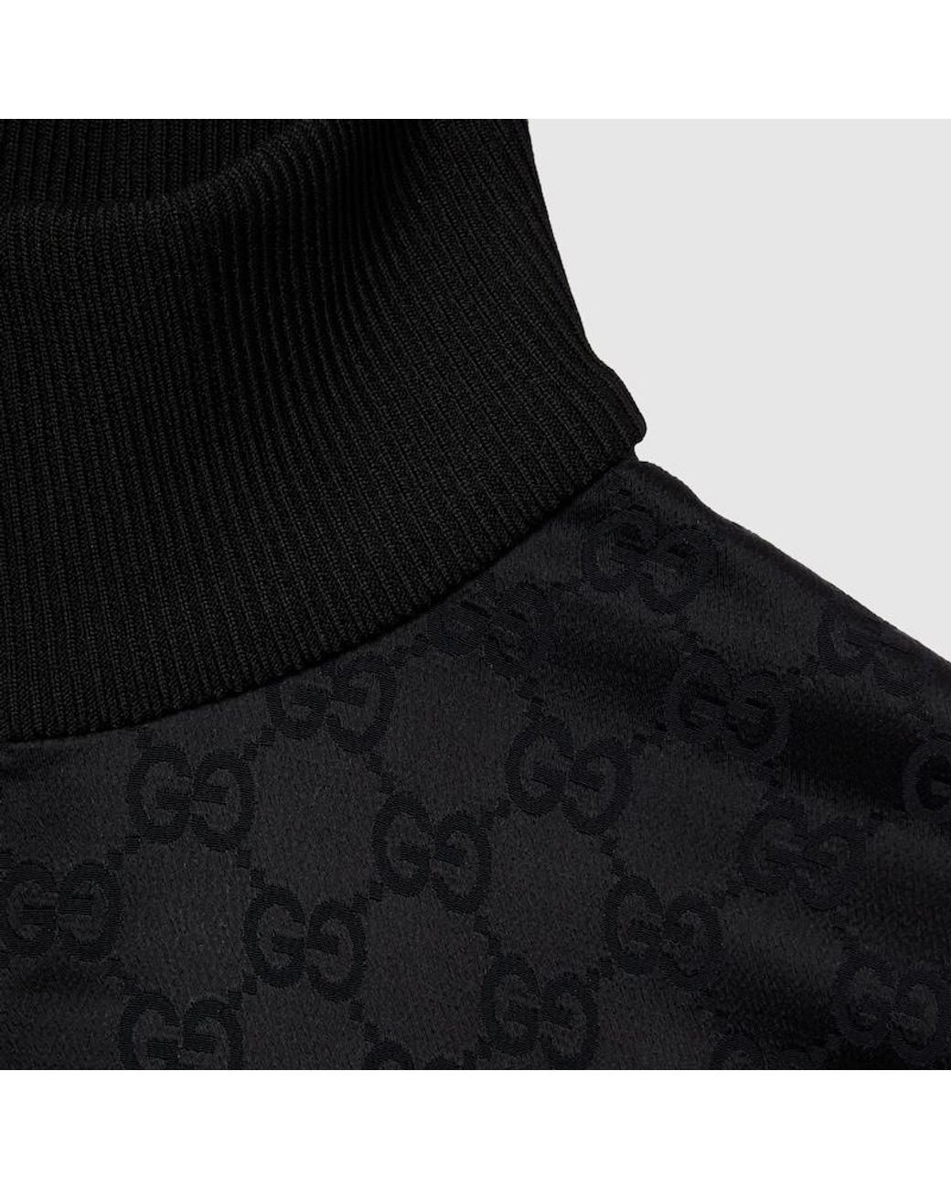 Gucci Black Gg Jacquard Zip Jacket