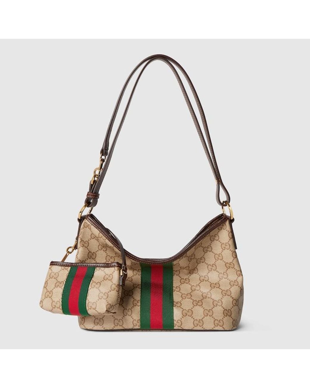 Gucci Natural Medium Shoulder Bag With Web