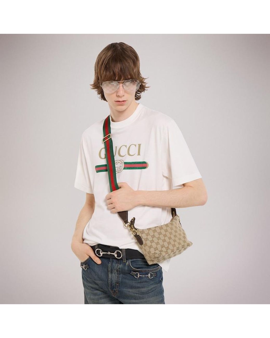 Gucci Metallic Brera Small Crossbody Bag, Gg Canvas for men
