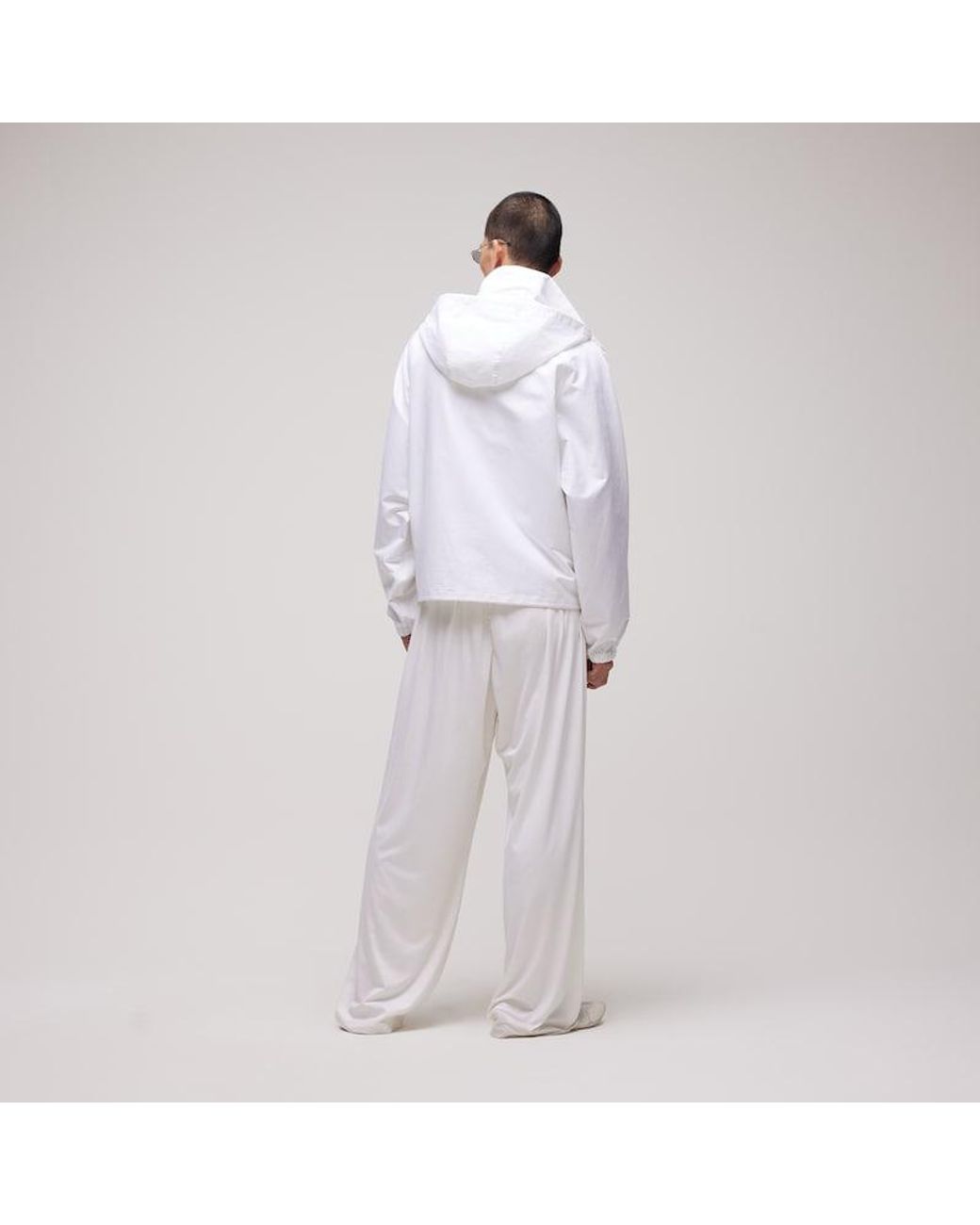 Gucci White Compact Cotton Canvas Zip Jacket for men