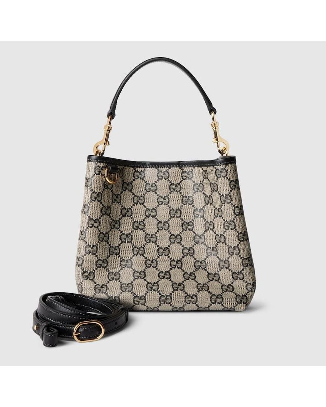 Gucci Black Gg Emblem Mini Bucket Bag