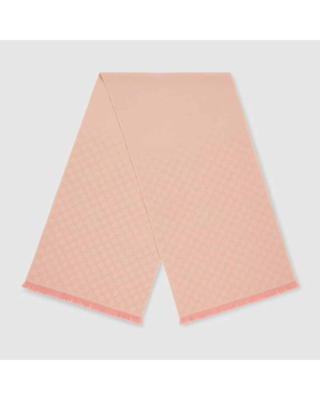 Gucci Pink Gg Wool Scarf