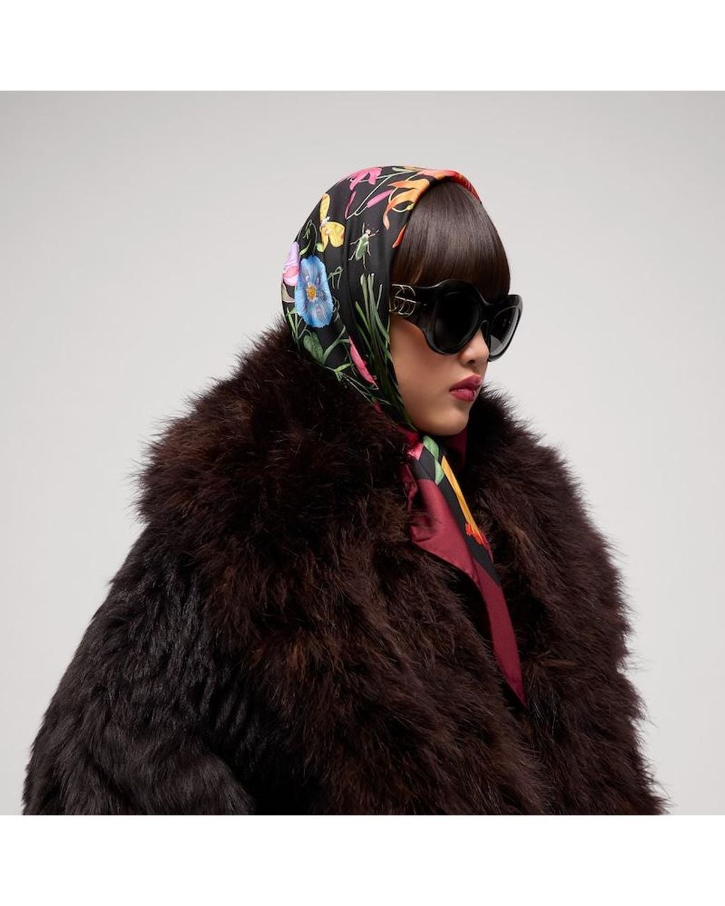 Gucci Green Printed Silk Twill Carré, Silk