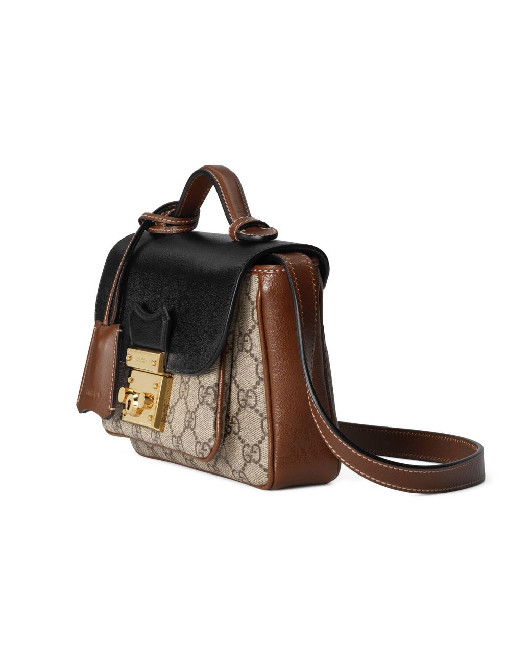 Padlock leather crossbody bag Gucci Brown in Leather - 31283825