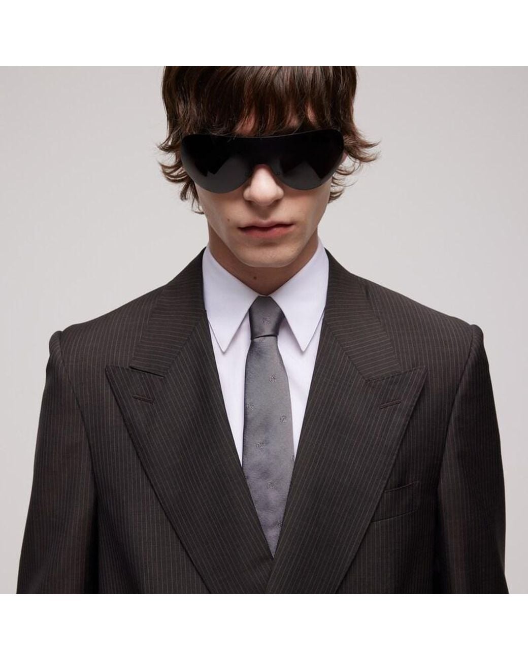 Gucci Gray Double G Silk Jacquard Tie for men