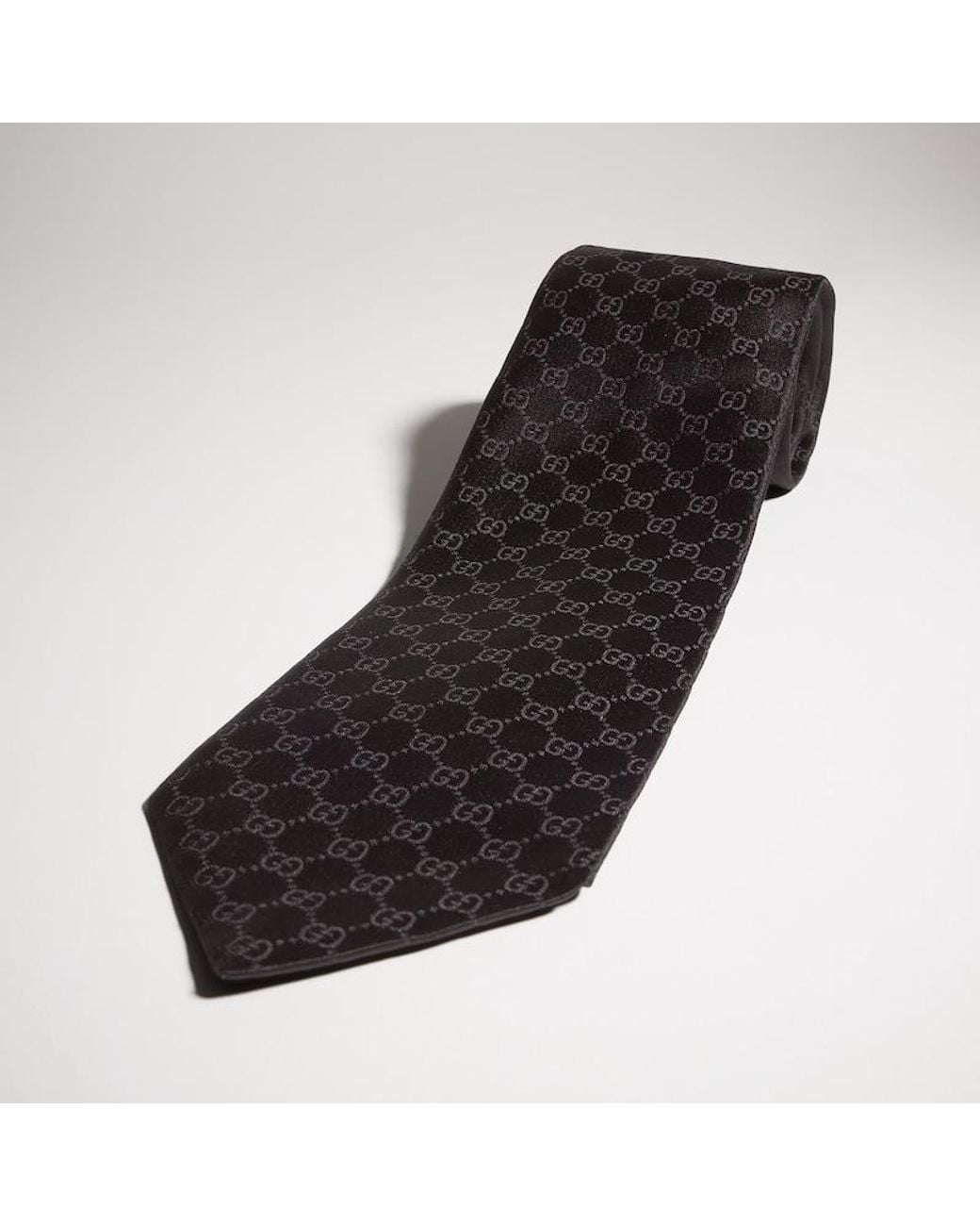 Gucci Black Double G Pattern Tie for men