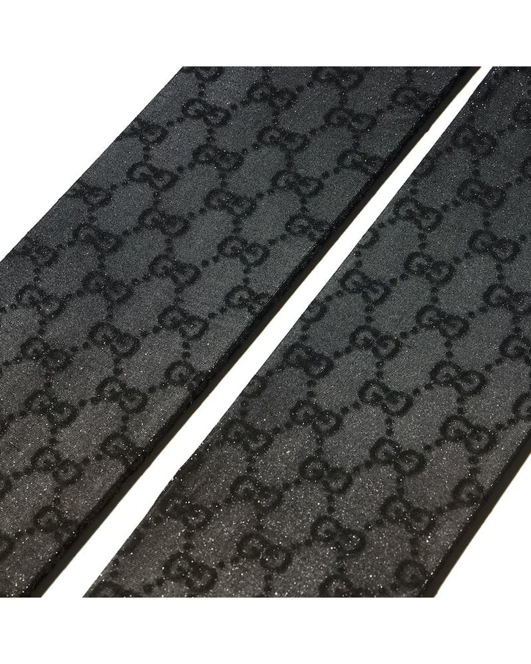 Gucci Gray Gg Stretch Nylon Lamé Tights