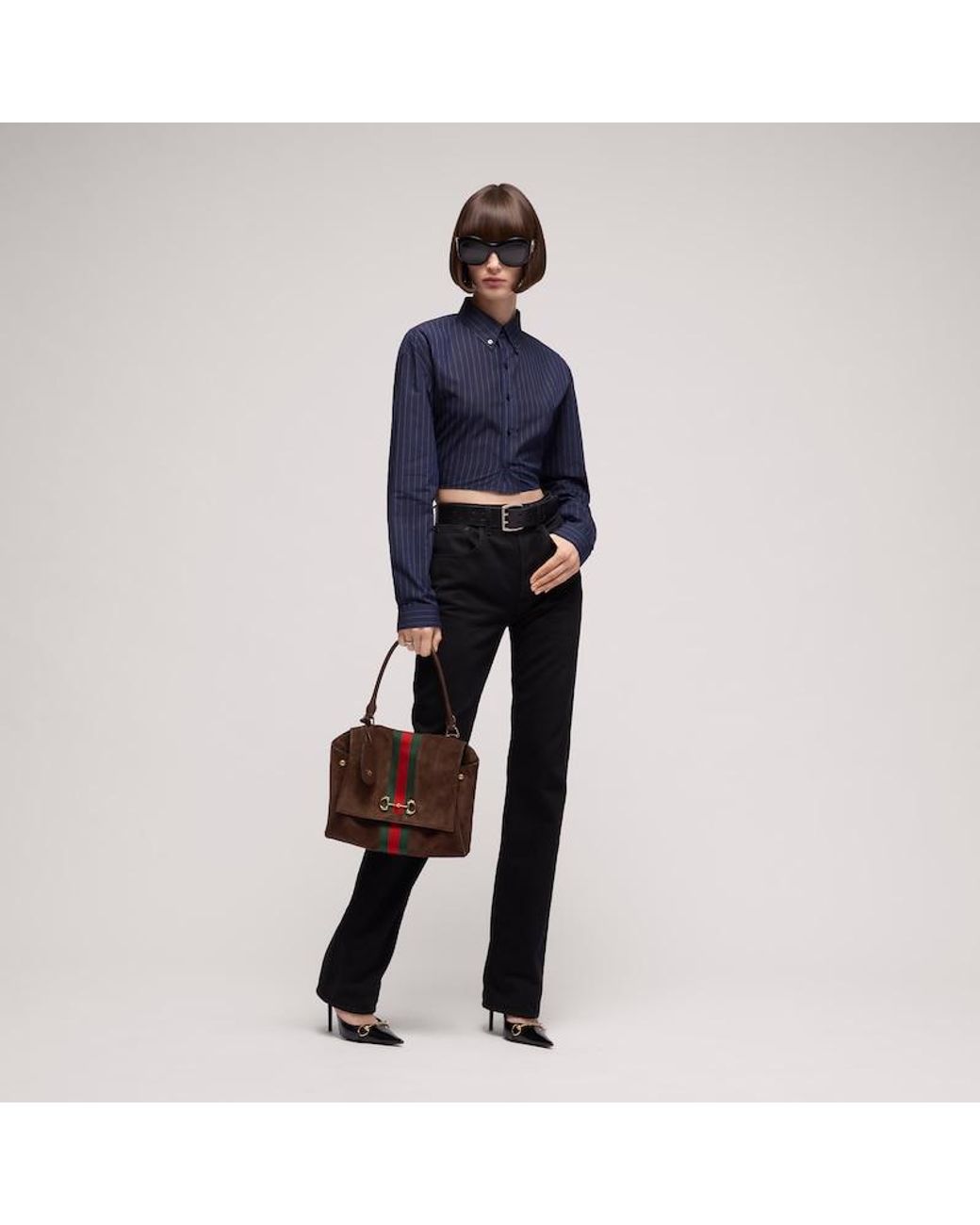 Gucci Brown Paparazzo Medium Top Handle Bag