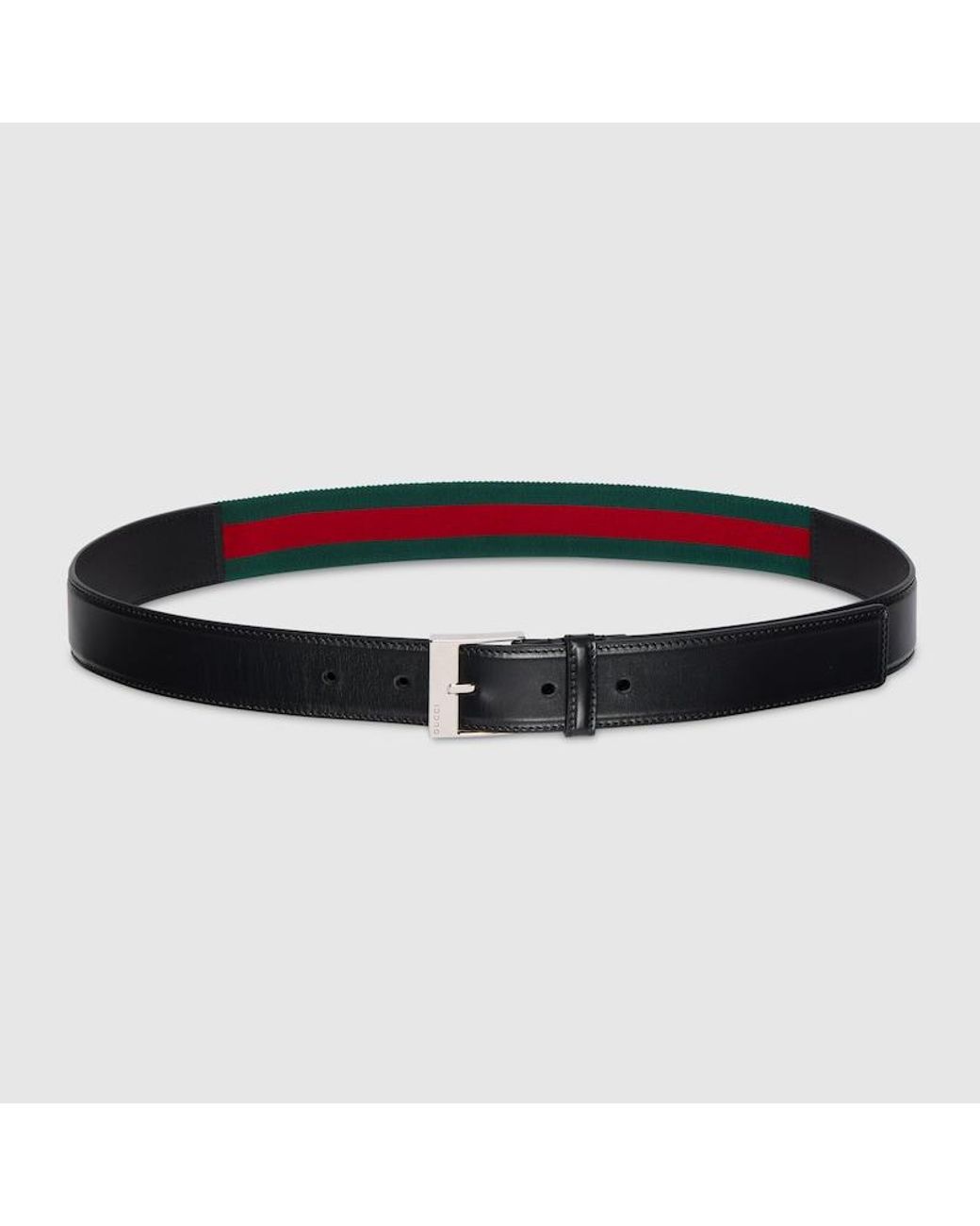 Gucci Black Belt With Squared Buckle, Size 100 for men