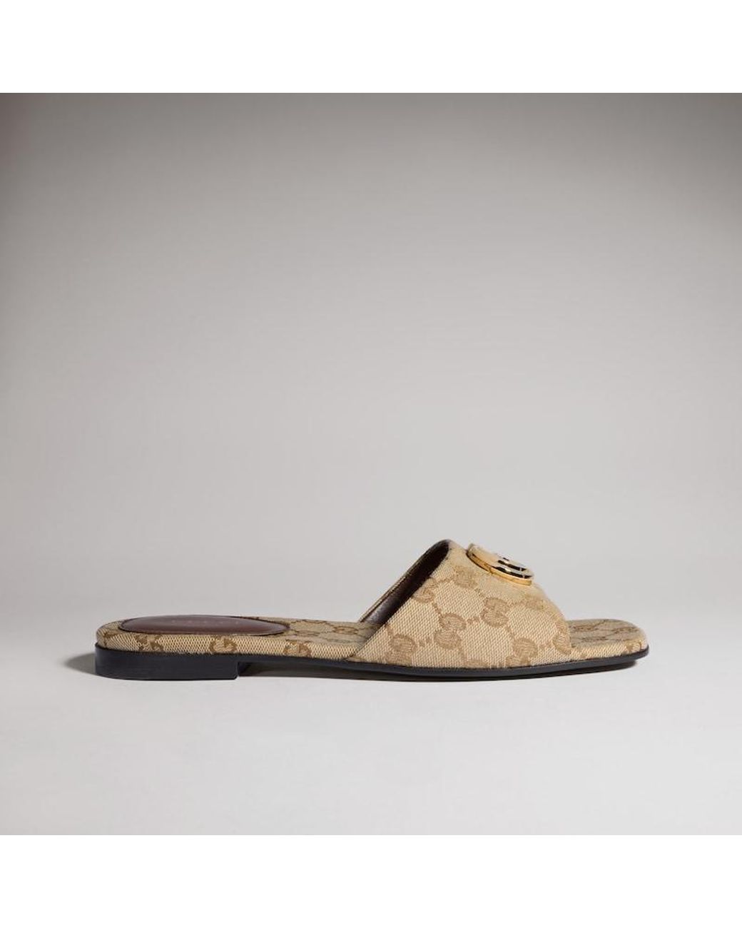 Gucci White Slide Sandal With Double G, .5 Uk