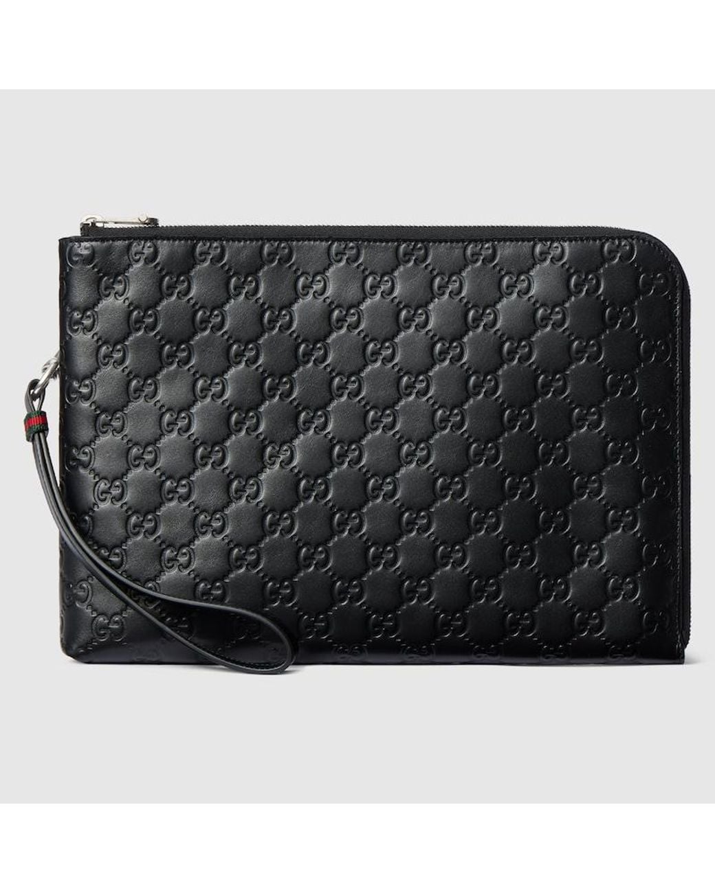 Gucci Black Gg Emblem Medium Pouch for men