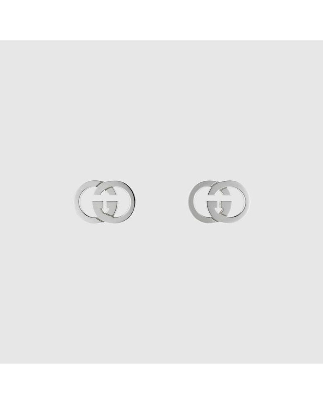 Gucci Metallic Interlocking Stud Earrings