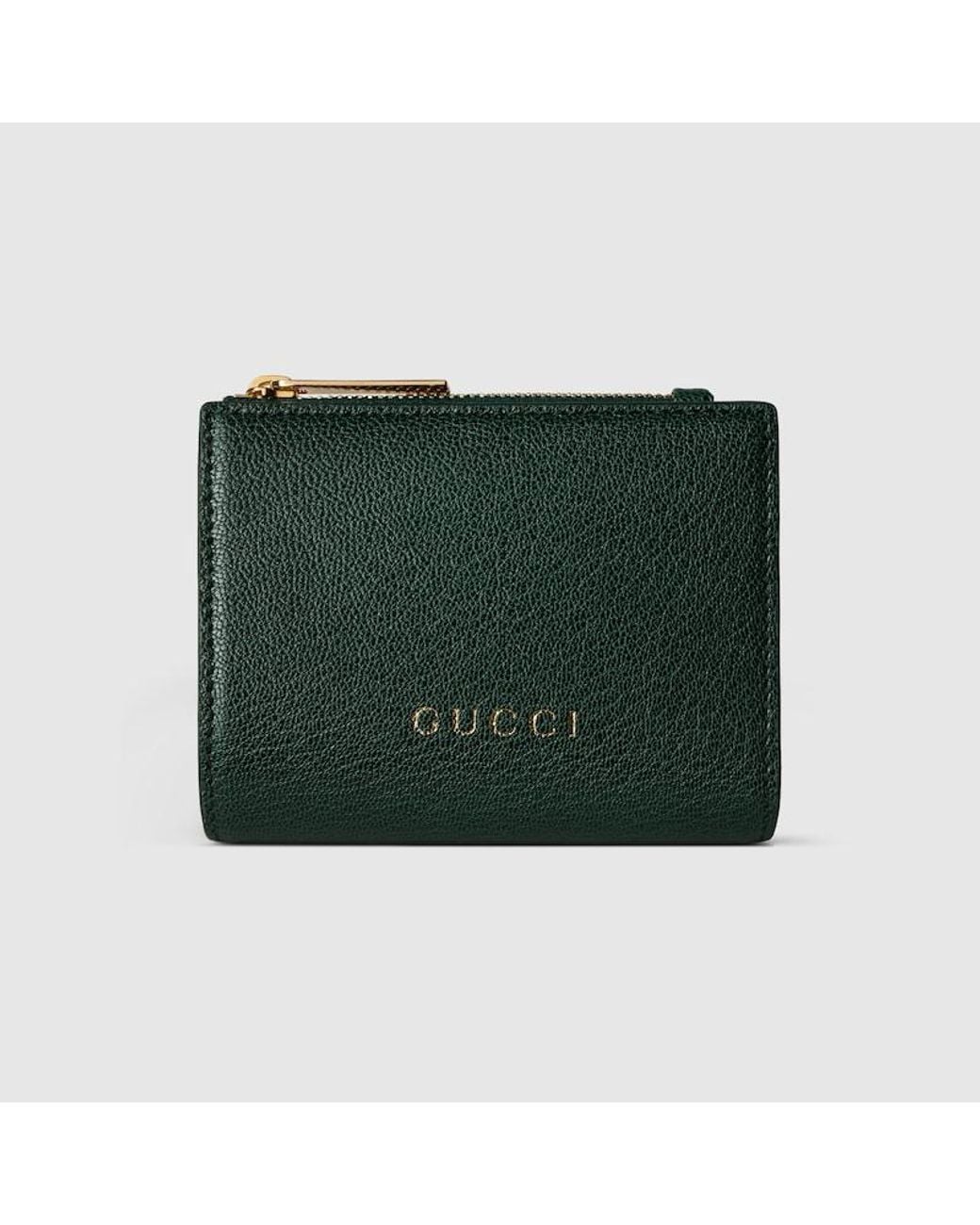Gucci Green Small Wallet With Lettering