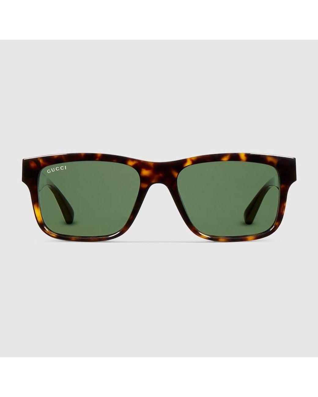 Gucci Green Rectangular Frame Sunglasses for men