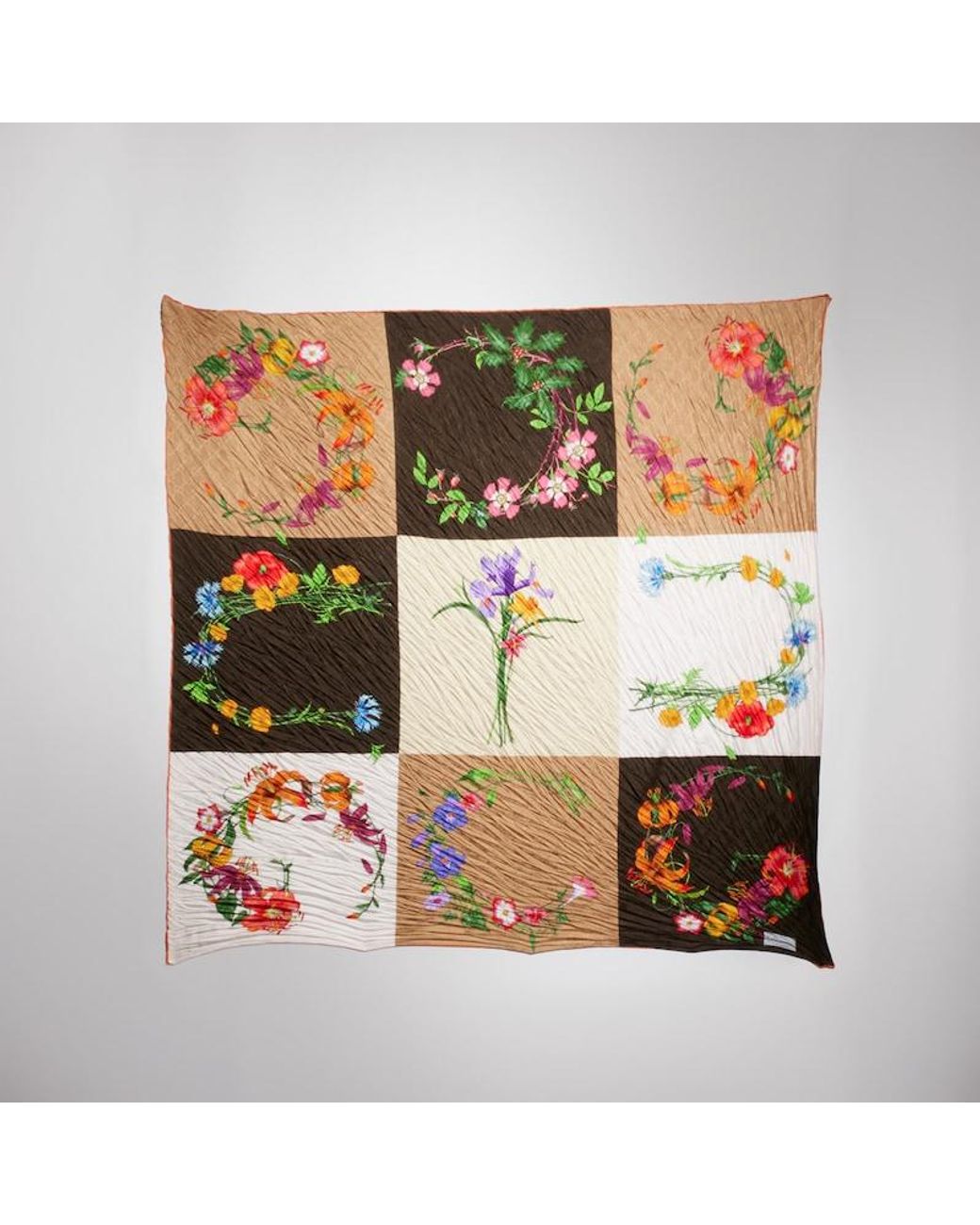 Gucci Green Printed Silk Shawl