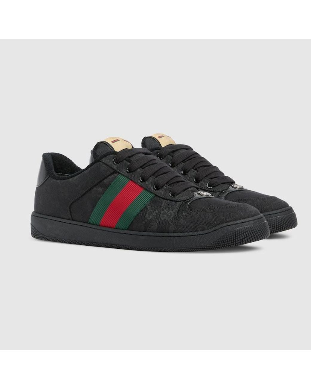 Gucci Black Worn-Out Effect Screener Sneaker for men