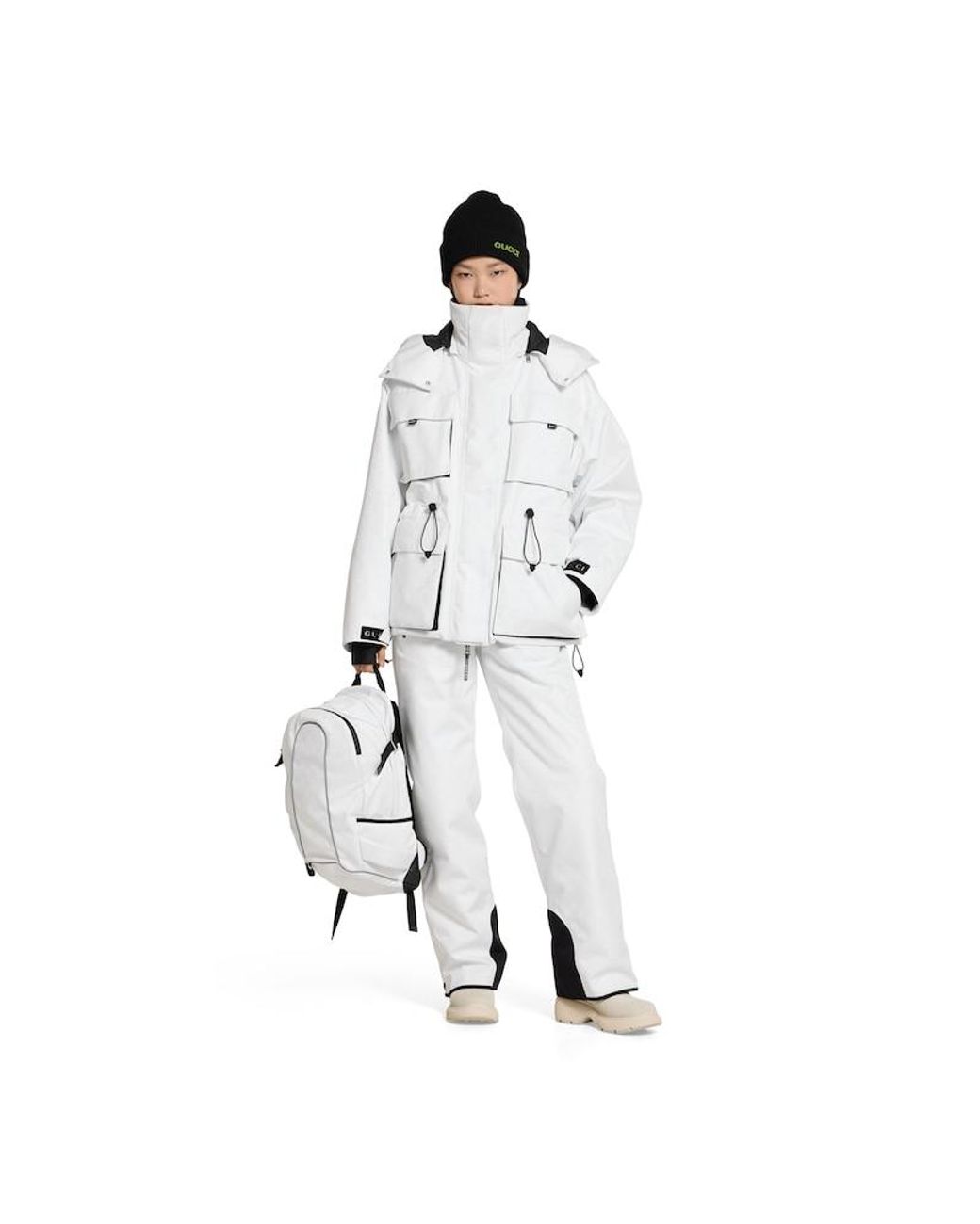 Gucci White Gg Technical Fabric Jacquard Jacket, Ready-To-Wear