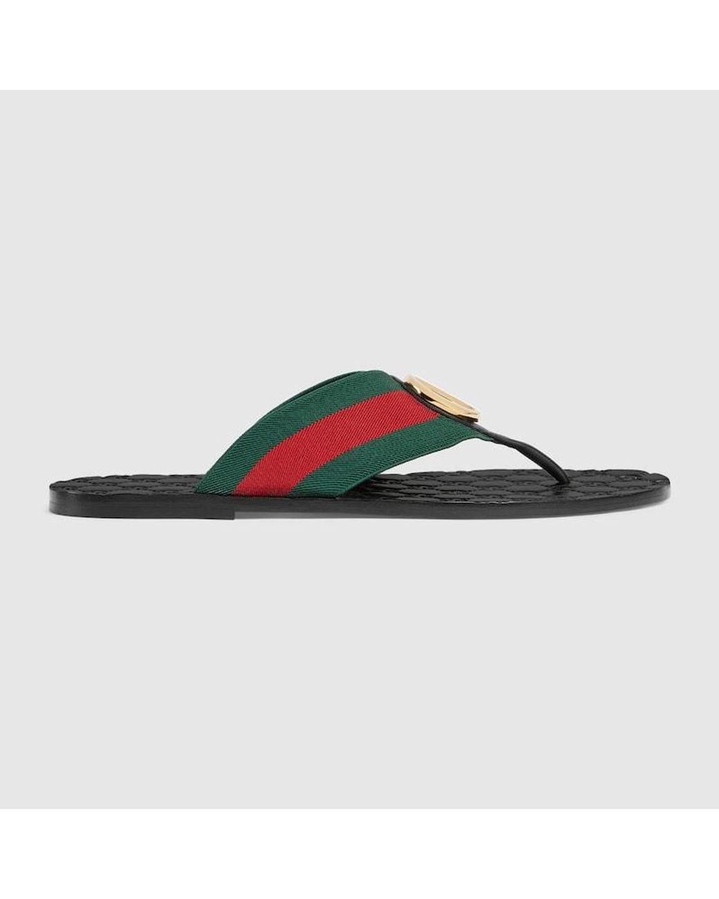 Gucci Blue Riviera Thong Sandal, Fabric for men