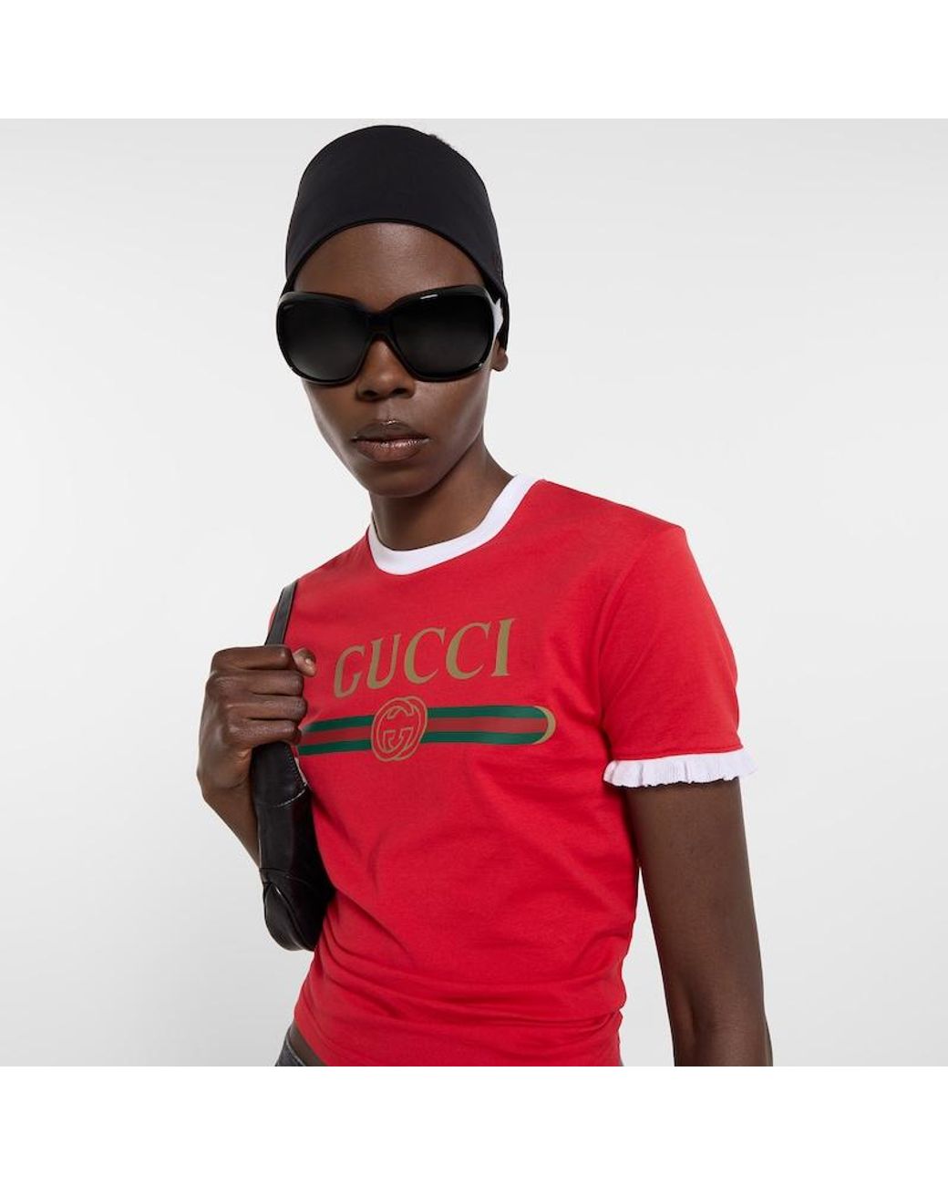 Gucci Red Cotton Jersey T-Shirt With Print