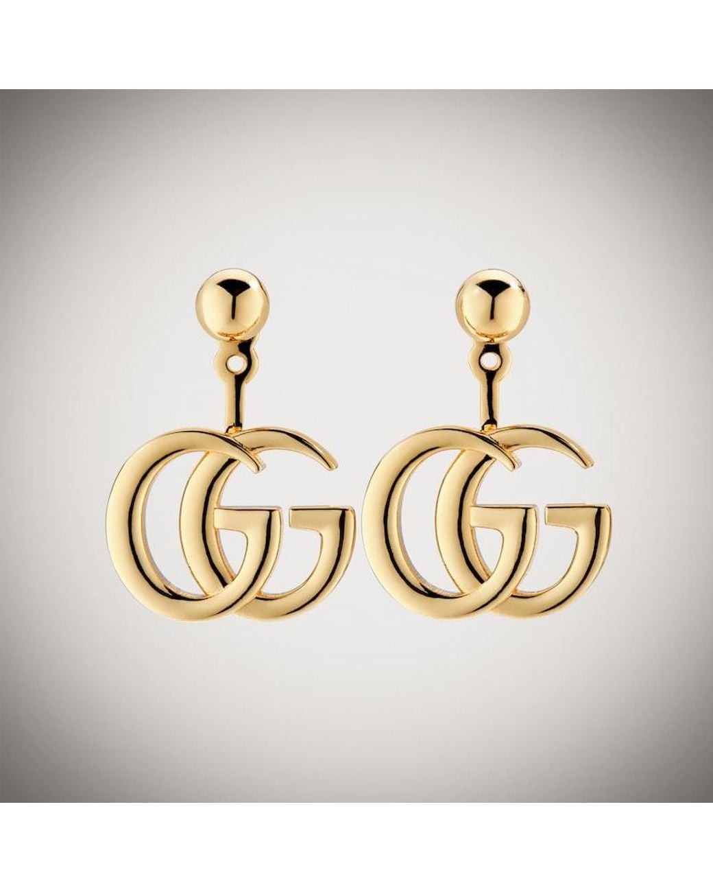 Gucci Metallic Gg Marmont Drop Earrings