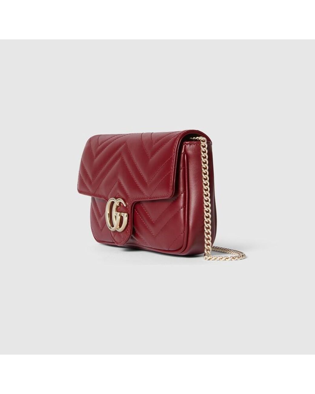 Gucci Red Gg Marmont Small Shoulder Bag