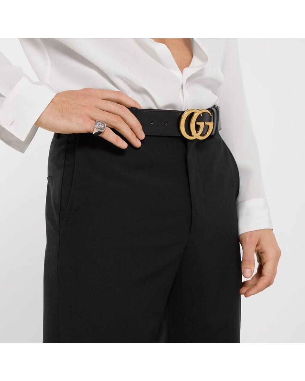 Gucci Black Wool Silk Twill Pants for men