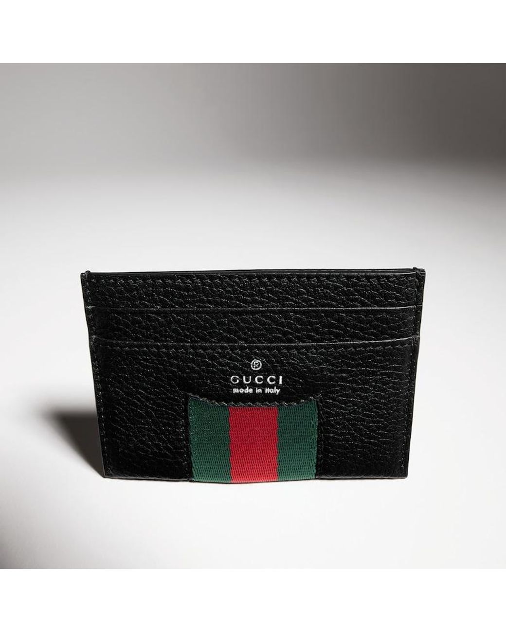 Gucci Black Web Trademark Bi-Fold Wallet, Leather for men