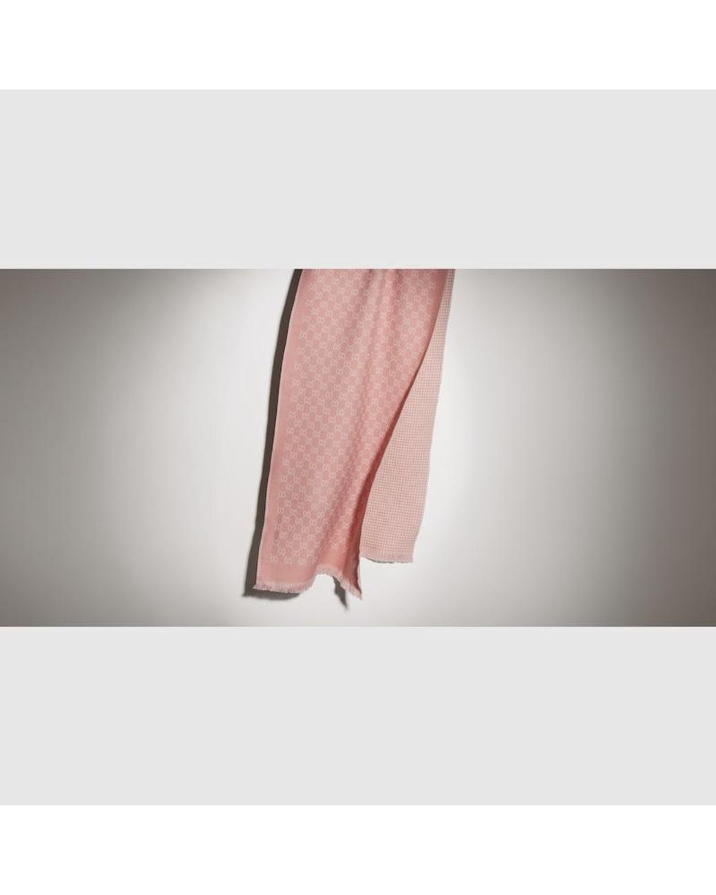 Gucci Pink Reversible Wool Scarf