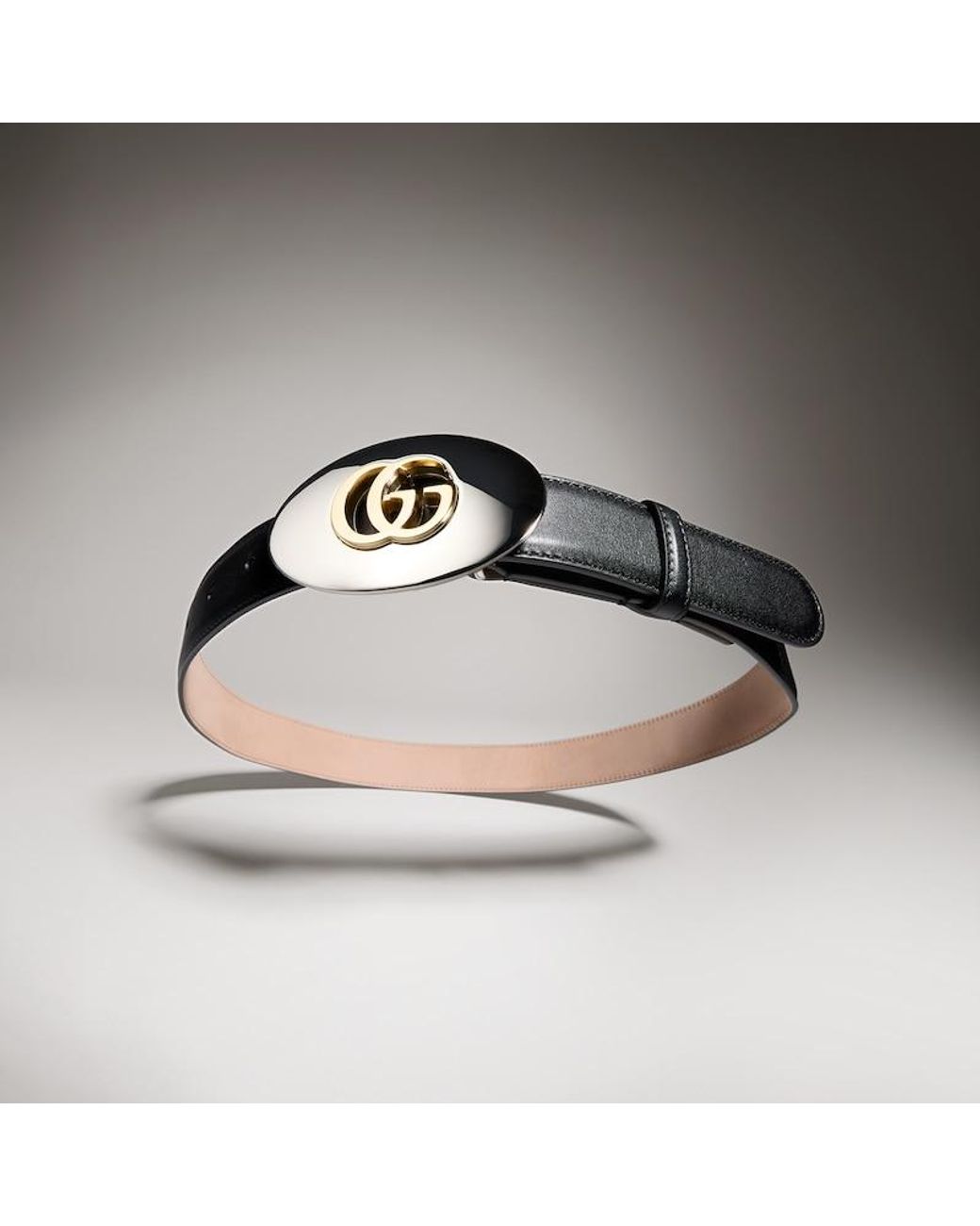 Gucci Black Belt With Double G Plaque Buckle, Size 100