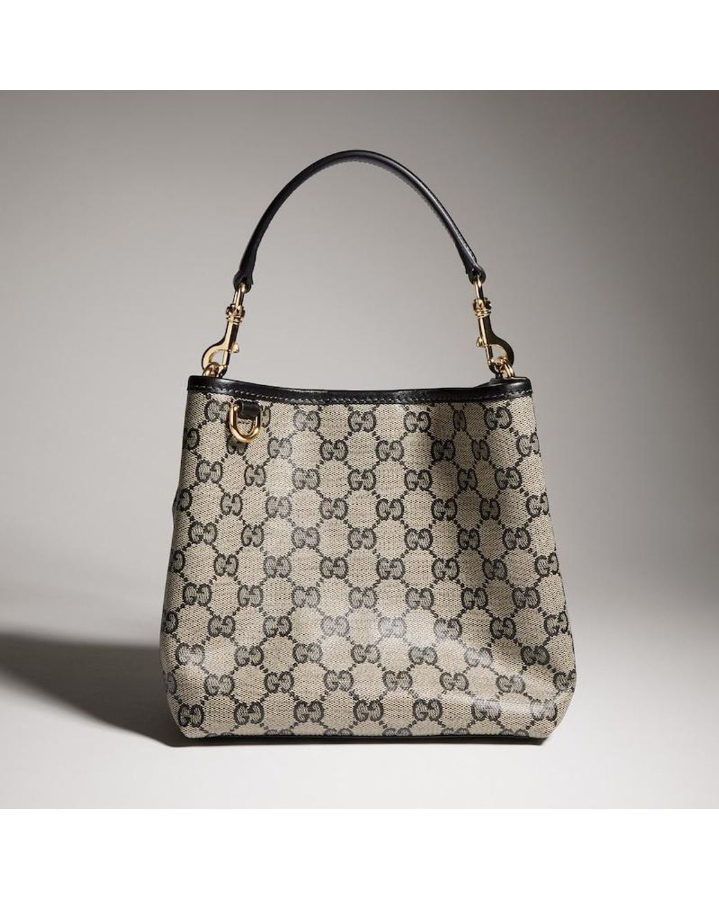 Gucci Black Gg Emblem Mini Bucket Bag